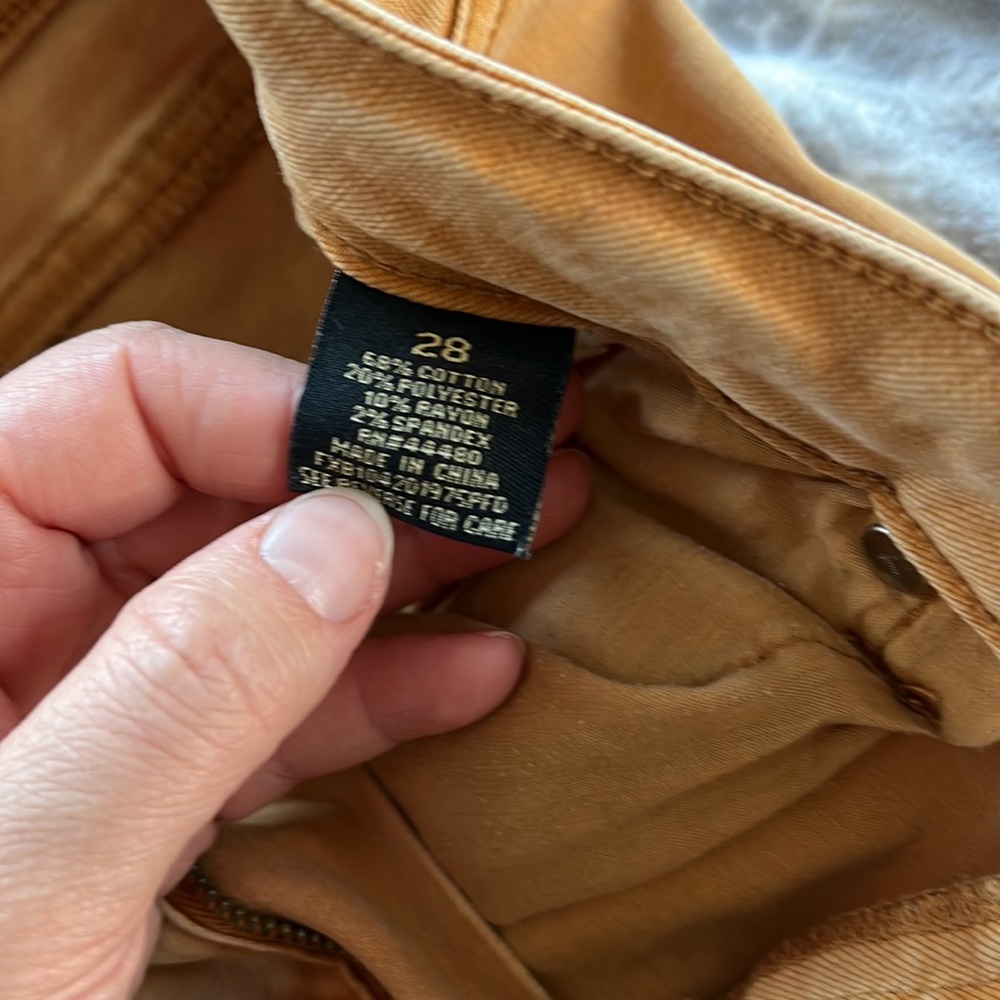 EUC tinsel denim couture jeans in mustard color - Picture 2 of 3